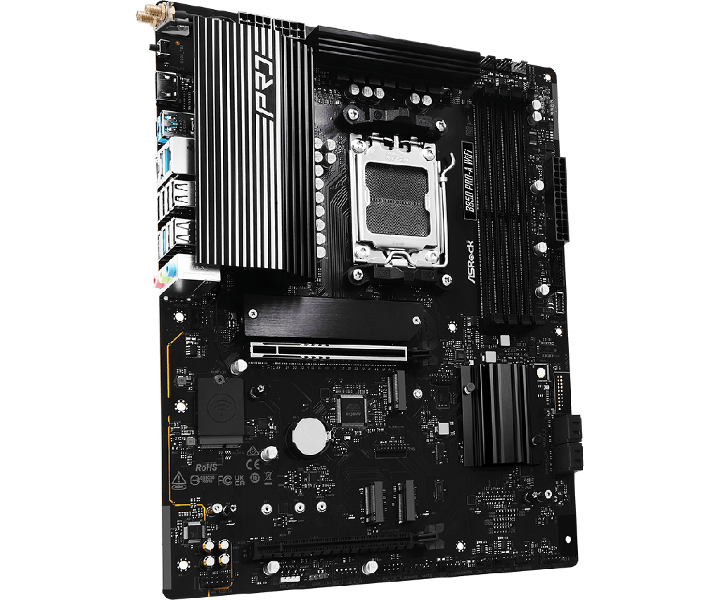 ASROCK B850 PRO-A WIFI / TARJETA MADRE ATX AM5 / X4 DDR5 RAM SLOT / 2.5G LAN / WIFI6E & BLUETOOTH 5.2 / PCIE GEN5 / X1 HDMI, X1 USB 3.2 GEN2 TIPO-C