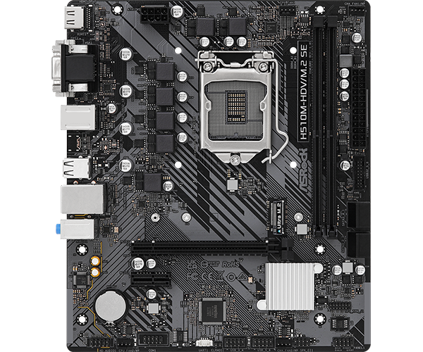 ASROCK H510M-HDV/M.2 SE / TARJETA MADRE M-ATX / LGA 1200 (10TH & 11TH GEN) / X2 DDR4 3200MHZ / X1 HDMI, X1 DVI, X1 VGA / X1 PCIE 4.0 / X6 USB 3.2 GEN1