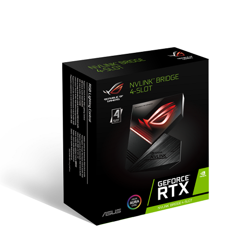 ASUS ROG NVLINK BRIDGE 4 SLOT - AURA SYNC / ALTA RESOLUCION CON NVIDIA GEFORCE RTX 2080 TI