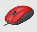 LOGITECH M110 SILENT ROJO - MOUSE USB DE TAMANO NORMAL CON CABLE / SILENCIOSO / ÓPTICA / 1000 DPI / PLUG AND PLAY