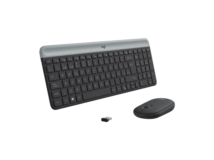 LOGITECH SLIM COMBO MK470 / TECLADO MULTIMEDIA Y RATÓN ÓPTICO INALÁMBRICOS / RECEPTOR USB / NEGRO / ESPAÑOL