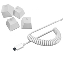RAZER PBT KEYCAP + COILED CABLE (MERCURY WHITE) / KIT DE 120 TECLAS INGLES / DOUBLESHOT KEYCAP / COMPATIBILIDAD UNIVERSAL / USB-C A USB-A
