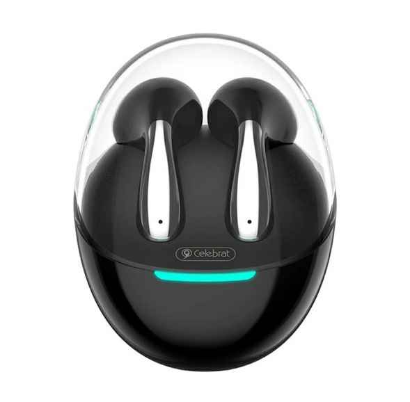 CELEBRAT W51 NEGRO / AURICULARES INALAMBRICOS / HASTA 30H EN REPOSO / DISEÑO GOTA DE AGUA / BLUETOOTH 5.3 / BASE DE CARGA TIPO-C
