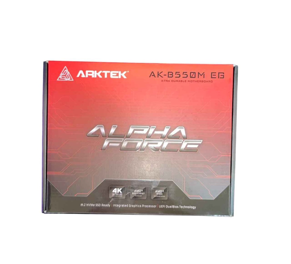 ARKTEK AK-B550M EG / TARJETA MADRE M-ATX / SOCKET AM4 / DUAL CHANNEL DDR4 / X1 M.2 NVME / SOPORTA RYZEN 5000, 4000, 3000