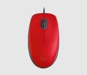LOGITECH M110 SILENT ROJO - MOUSE USB DE TAMANO NORMAL CON CABLE / SILENCIOSO / ÓPTICA / 1000 DPI / PLUG AND PLAY