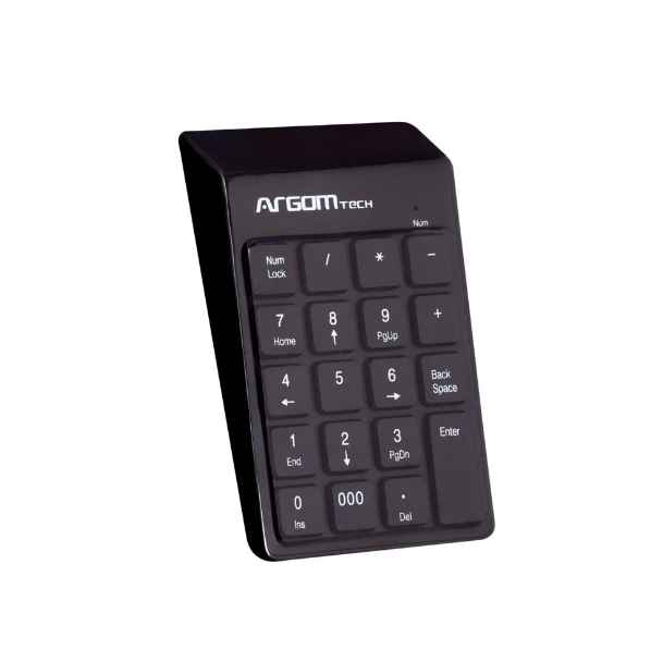ARGOM ARG-KB-1076 / TECLADO NUMERICO ALAMBRICO / 19 TECLAS / CABLE USB RETRACTABLE / PLUG & PLAY / COMPACTO Y ERGONOMICO